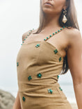 Load image into Gallery viewer, Desirae Midi Dress - Light Fawn & Emeralds