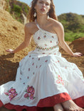 Load image into Gallery viewer, Isabel Dress - Sugar/Salsa Ditsy Floral/Salsa Floral Embroidery