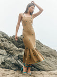 Load image into Gallery viewer, Desirae Midi Dress - Light Fawn & Emeralds
