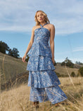 Load image into Gallery viewer, Emma Tiered Dress - Ultramarine Floral
