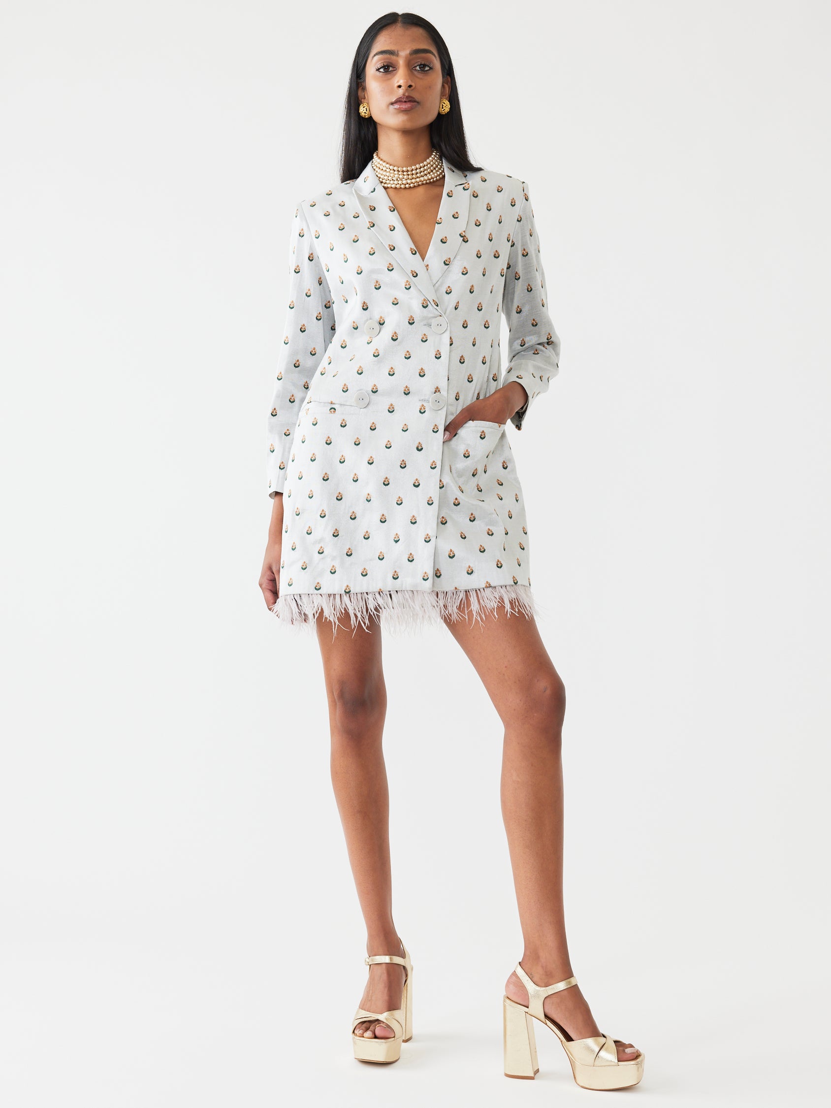 Alex Embroidered Blazer Dress