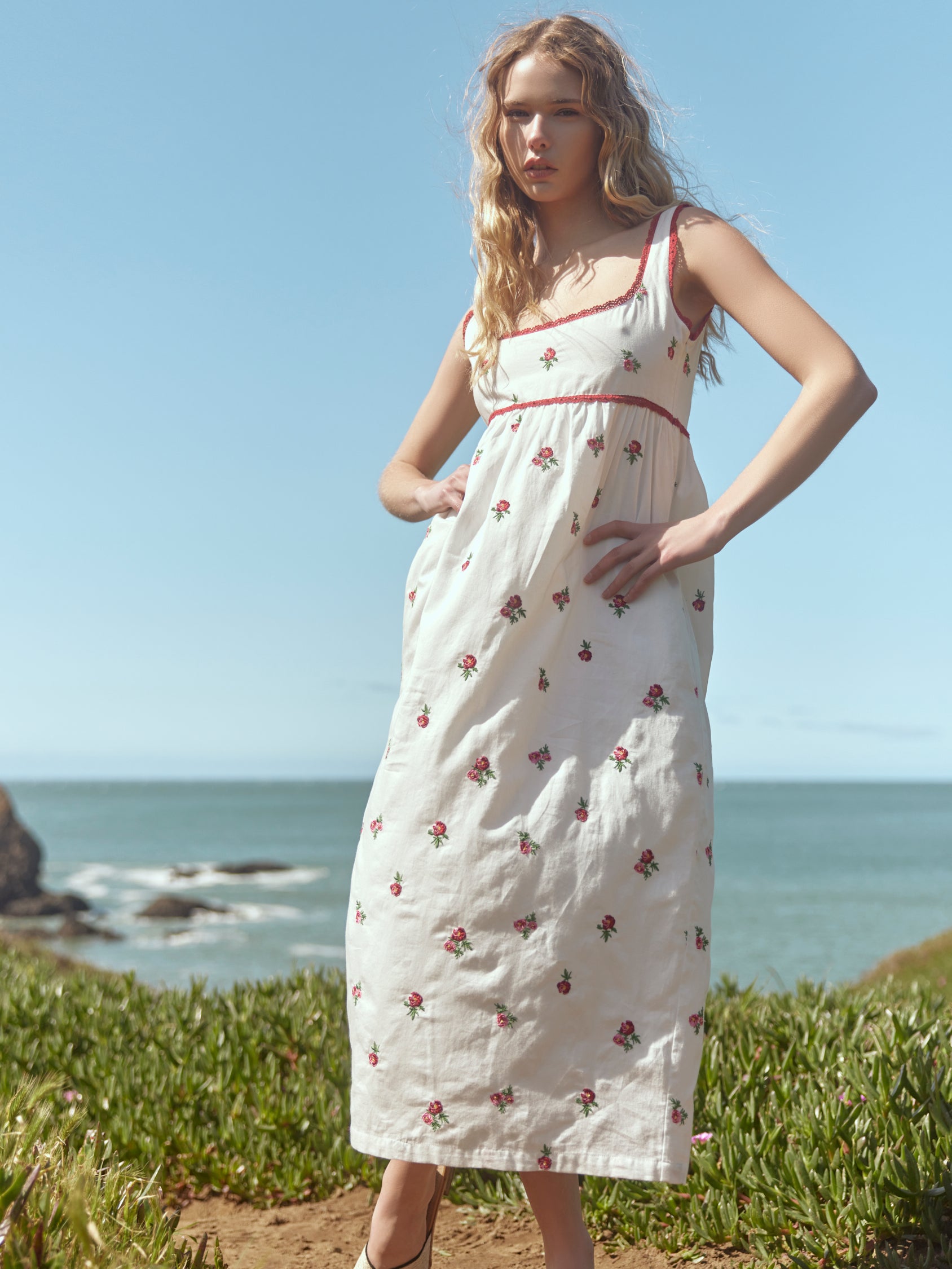 Emily Embroidered Midi Dress