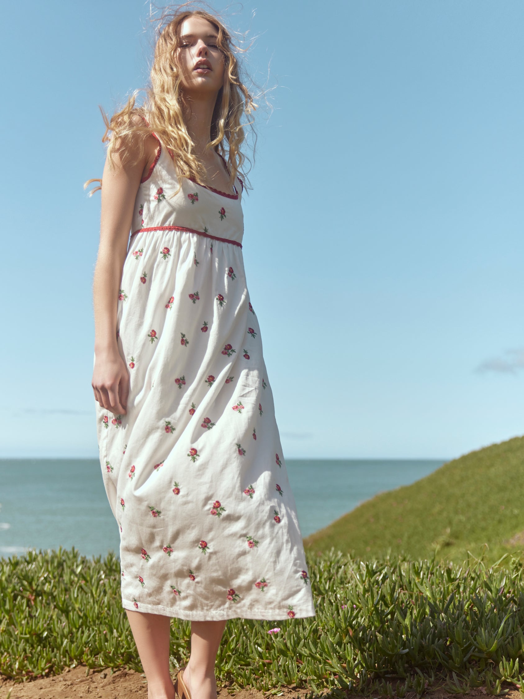 Emily Embroidered Midi Dress