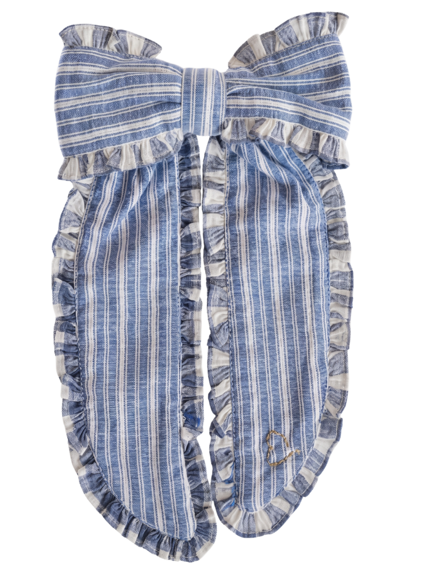 Blue Bow With Ruffles Maisonette x Eddy Hair Bow