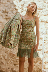 Lauren Embroidered Fringe Dress