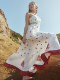 Load image into Gallery viewer, Isabel Dress - Sugar/Salsa Ditsy Floral/Salsa Floral Embroidery
