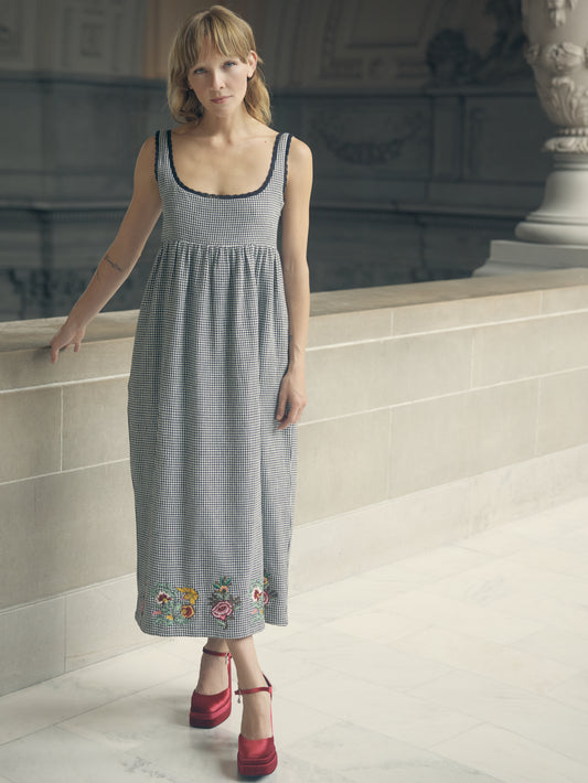 Emily Embroidered Midi Dress