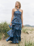 Load image into Gallery viewer, Emma Tiered Dress - Blue Floral Spritz
