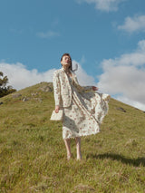 Gavin Beaded Embroidered Midi Dress With Puka Fringe