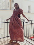 Load image into Gallery viewer, Aurora Puff Sleeve Maxi Dress - Faded Onyx/Light Ruby Floral
