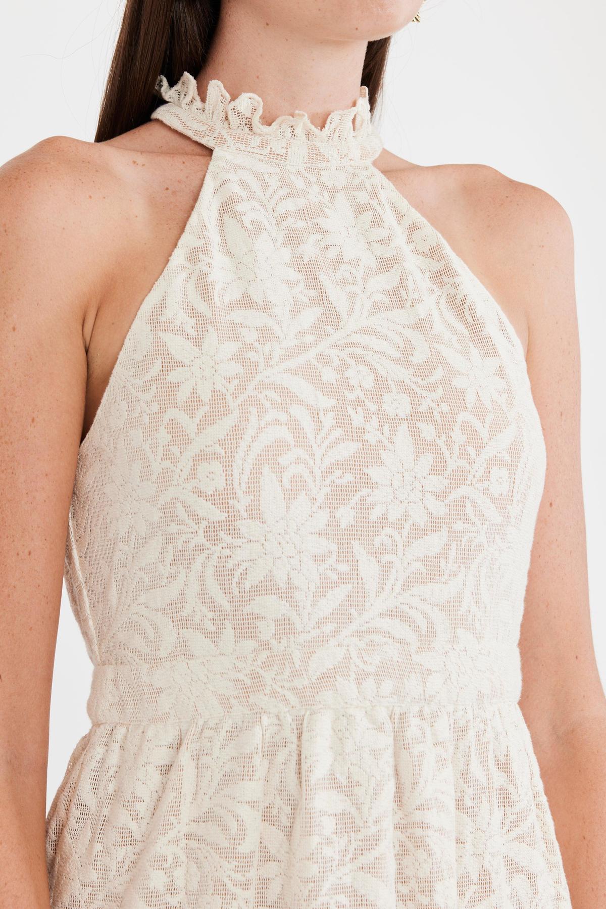 Ilona Midi Dress - Ivory Crochet Lace