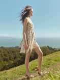 Load image into Gallery viewer, Katty Beaded Embroidered Mini Dress With Puka Fringe - Light Sand/Beaded Embroidered Shells With Puka Beaded Fringe
