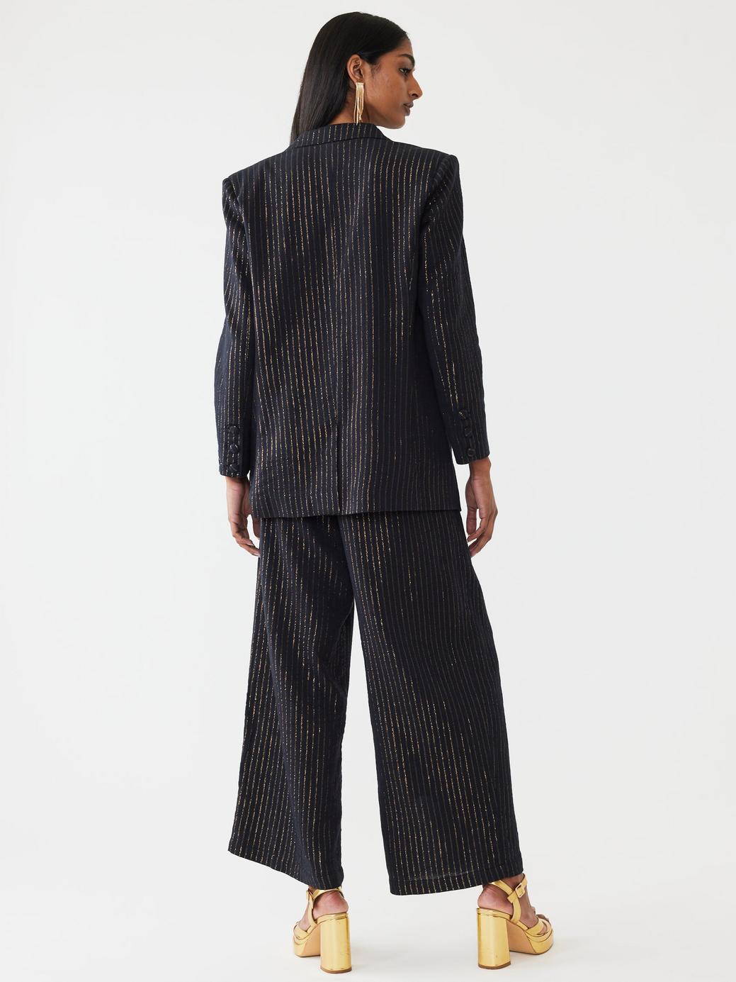 Sloan Blazer - Black Lurex Stripe