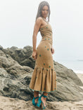 Load image into Gallery viewer, Desirae Midi Dress - Light Fawn & Emeralds
