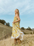 Load image into Gallery viewer, Gavin Fringe Midi Dress - Cream/Canary Floral print
